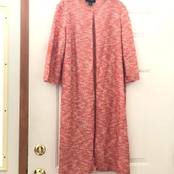 $1995 st John collection beaded confetti tweed long jacket women size 8